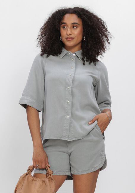 Blauwe OBJECT Blouses OBJFRAME 2/4 RE DENIM TOP NOOS - large