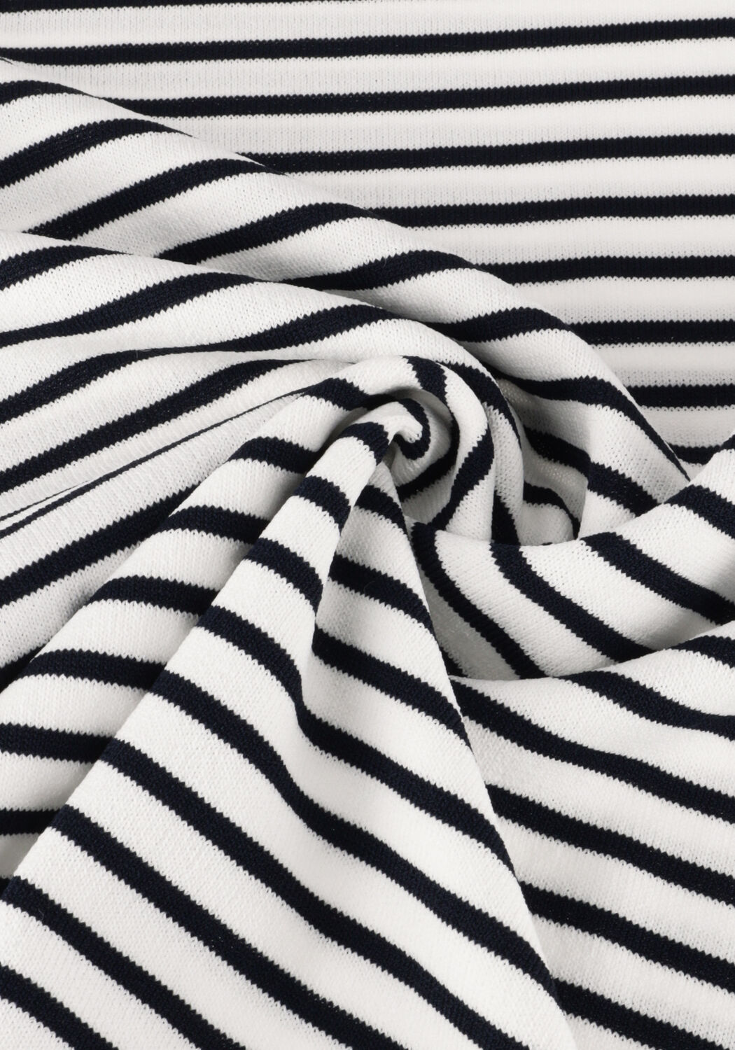 Blauwe JANSEN AMSTERDAM Top KIM TOP K 136 STRIPE SHORT PUFFED SLEEVE - large