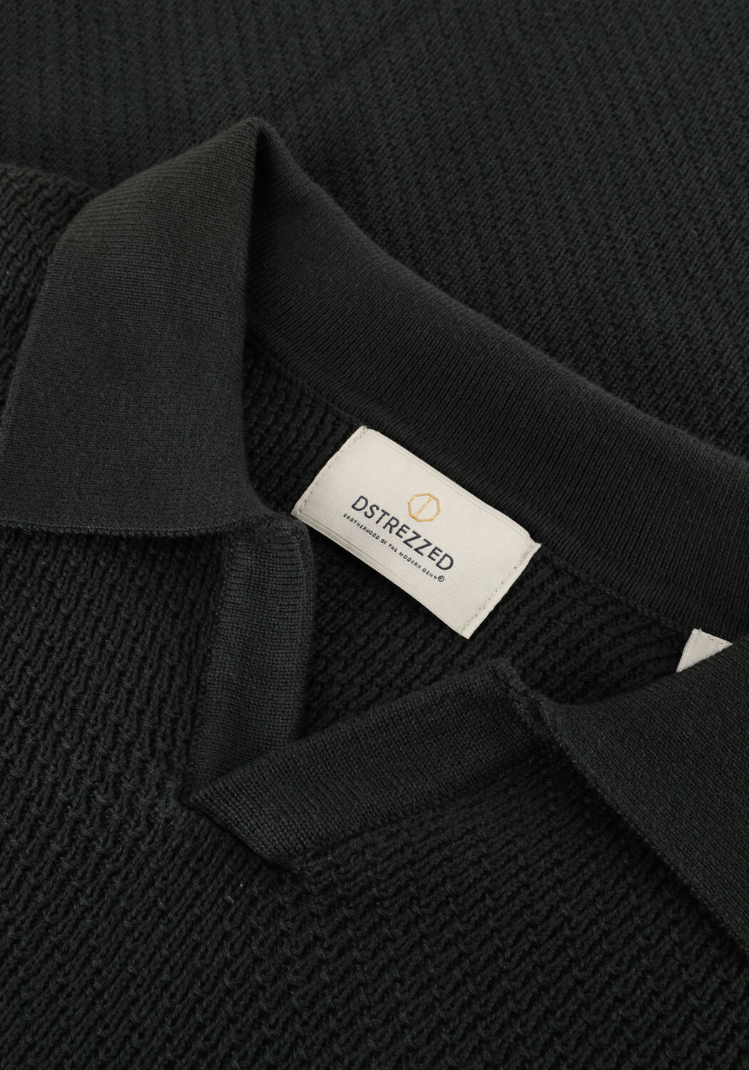 Donkergroene DSTREZZED Trui KOSTAS LONGSLEEVE POLO - large