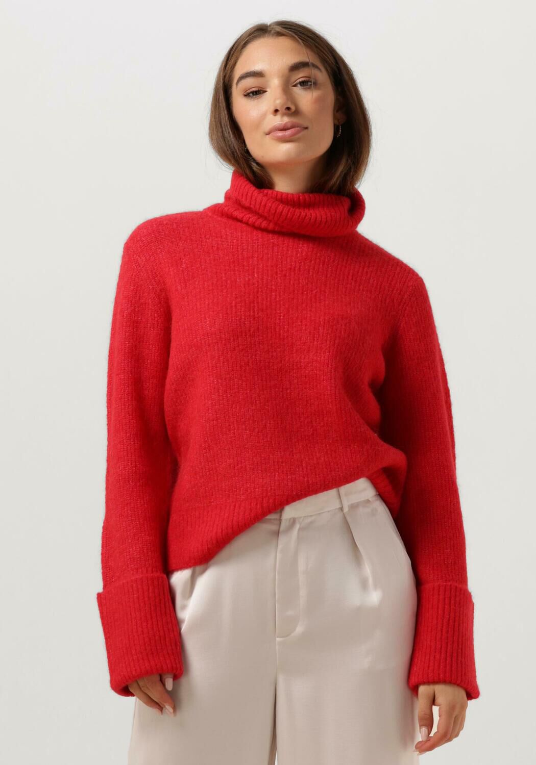 SELECTED FEMME Dames Truien & Vesten Slfsia Ras Ls Knit Rollneck Rood
