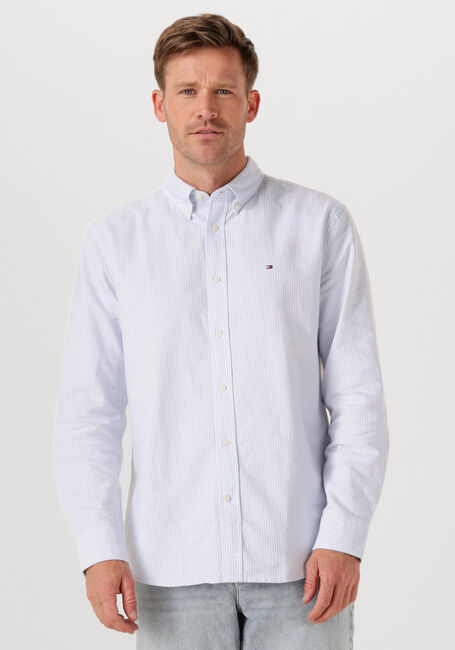 Lichtblauwe TOMMY HILFIGER Casual overhemd HERITAGE OXFORD STRIPE RF SHIRT - large