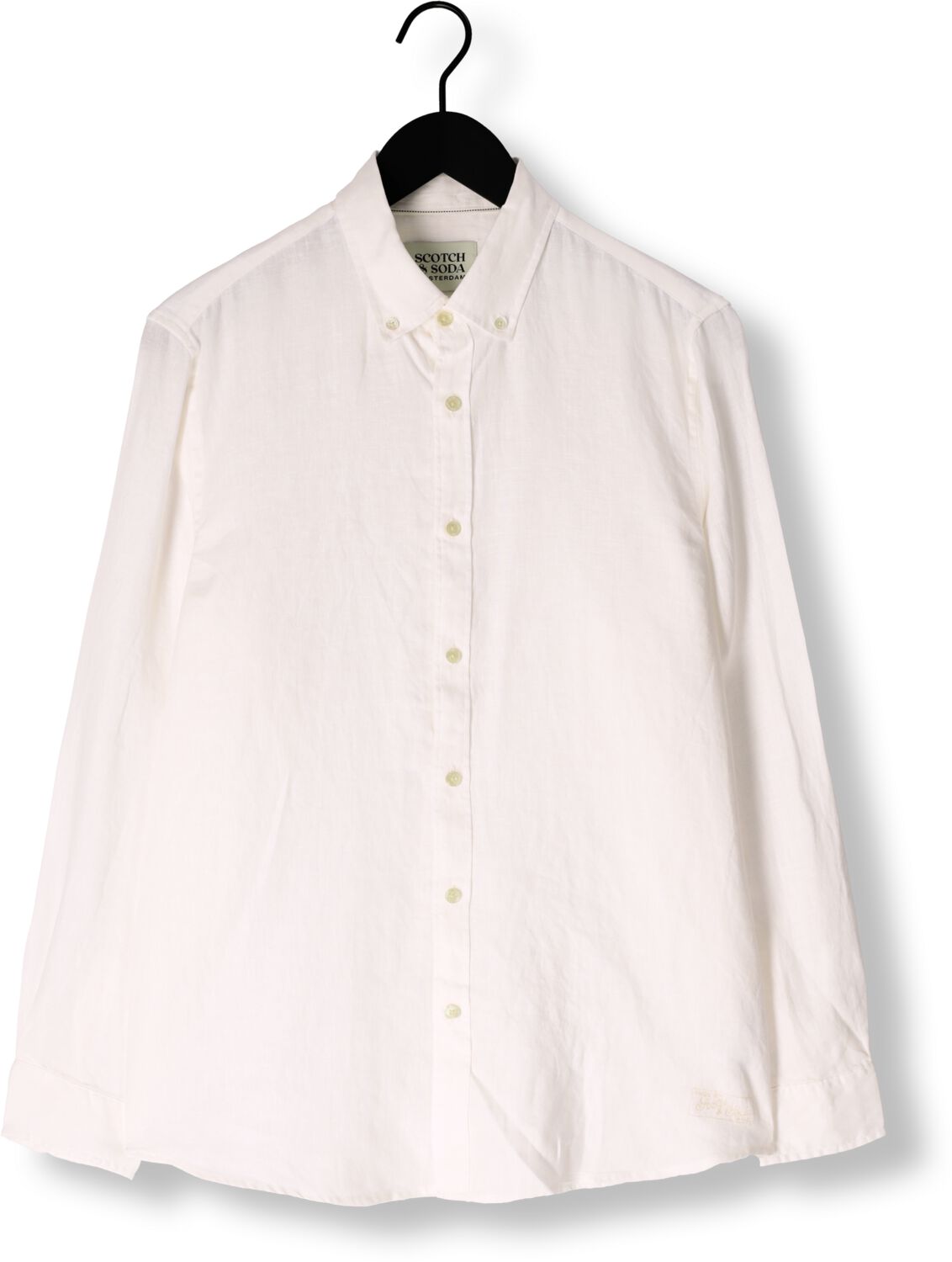 SCOTCH & SODA Heren Overhemden Linen Shirt Ls Button-d Wit