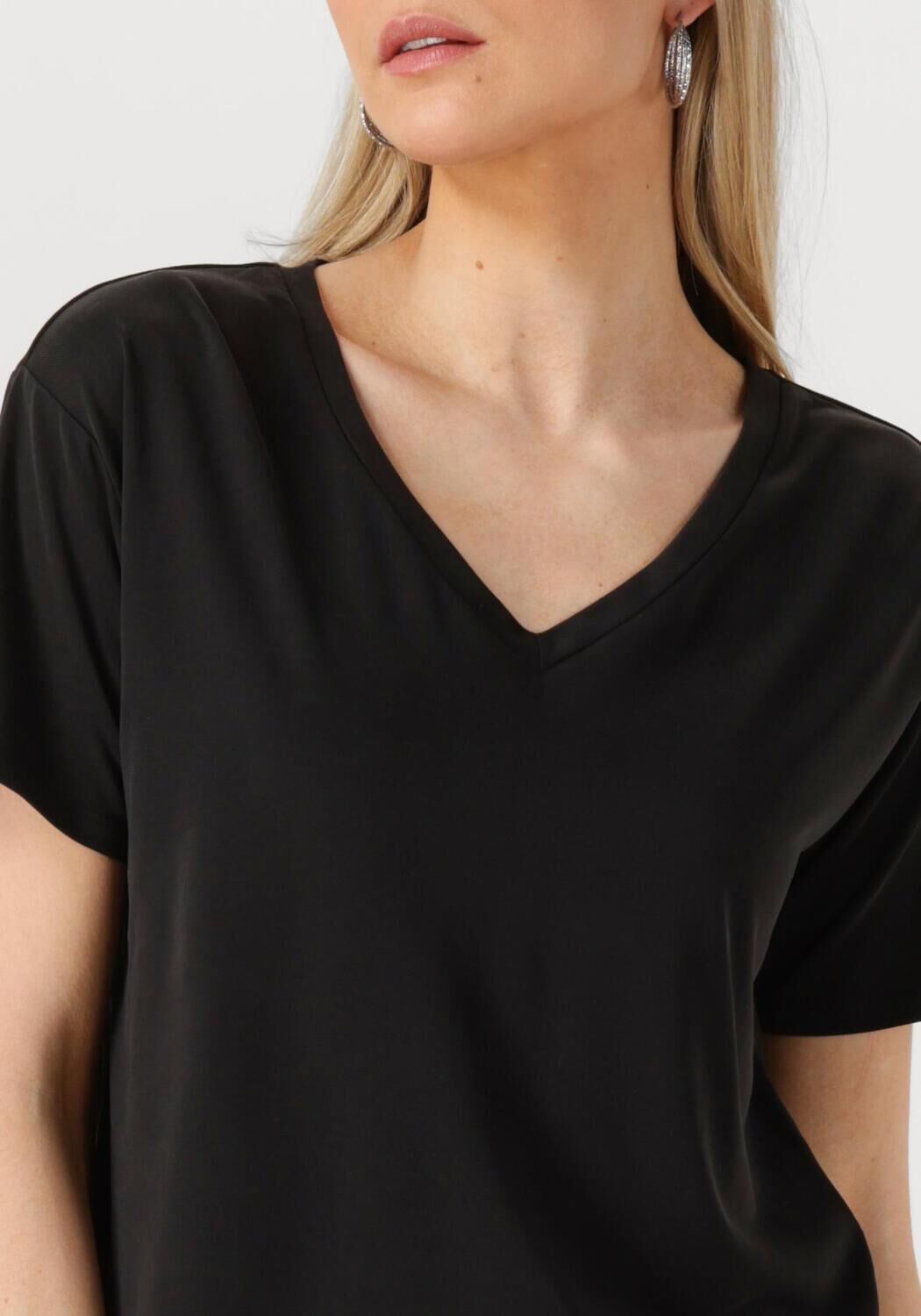 OBJECT Dames Tops & T-shirts Objannie Re S s V-neck Top Zwart