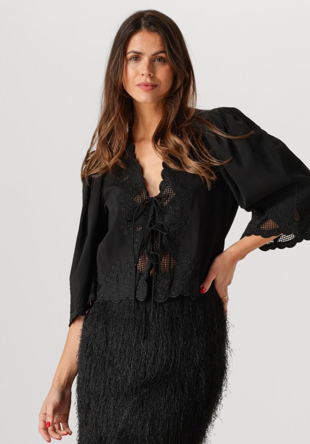 Copenhagen Muse Madelyn Blouse met lange mouwen Black Dames