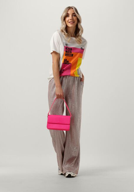 Roze ALIX THE LABEL Pantalon LADIES KNITTED STRUCTURED SILVER PANTS - large