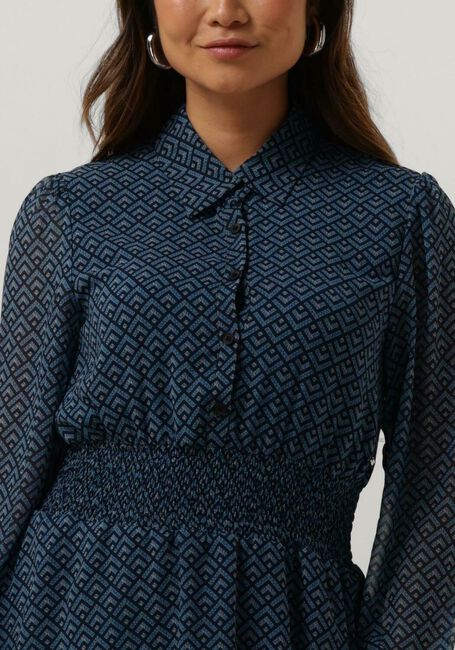 Blauwe COLOURFUL REBEL Mini jurk SACHA SMALL GEO MINI SHIRT DRESS - large