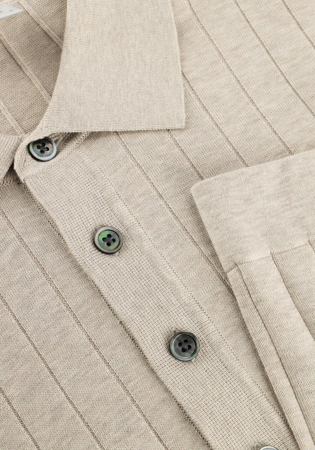 Beige PROFUOMO Trui POLO LS BEIGE AERO EASE RIB - large