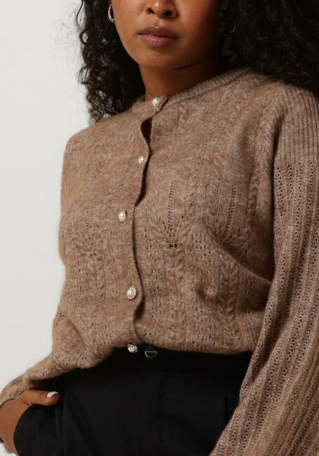 Bruine OBJECT Trui OBJOPHELIA L/S KNIT CARDIGAN REP - large
