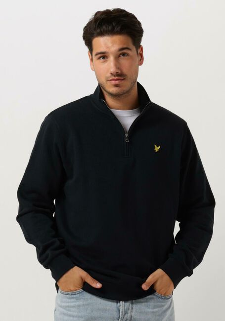Donkerblauwe LYLE & SCOTT Trui QUARTER ZIP SWEAT - large