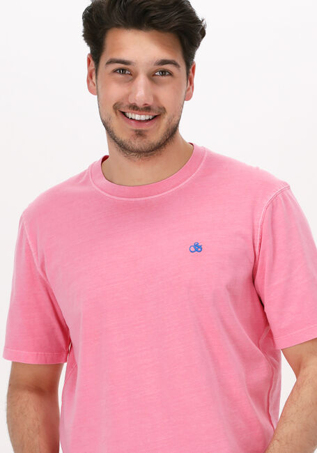 Roze SCOTCH & SODA T-shirt GARMENT-DYED CREWNECK TEE WITH EMBROIDERY LOGO - large
