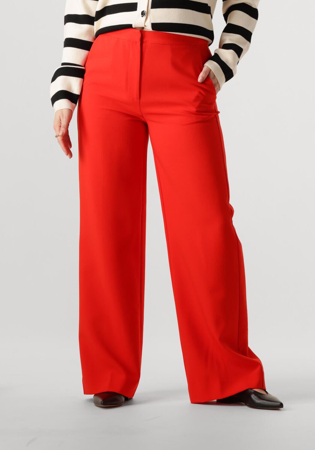 Another-Label straight high waist broek rood