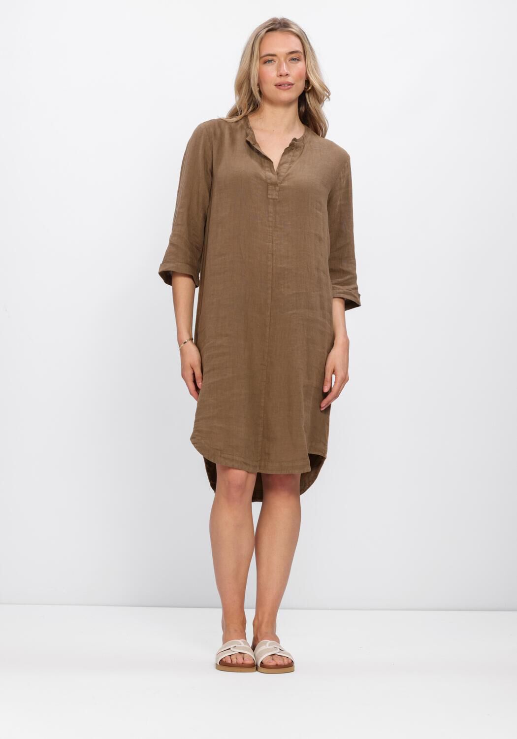 Taupe NUKUS Mini jurk KATE DRESS MIX - large