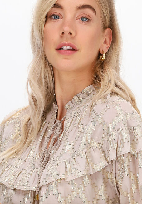 Beige SUMMUM Blouses TOP RUFFLE LUREX JACQUARD - large