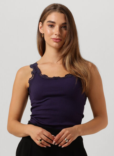 Paarse ROSEMUNDE Top BABETTE SILK TOP W/ LACE - large