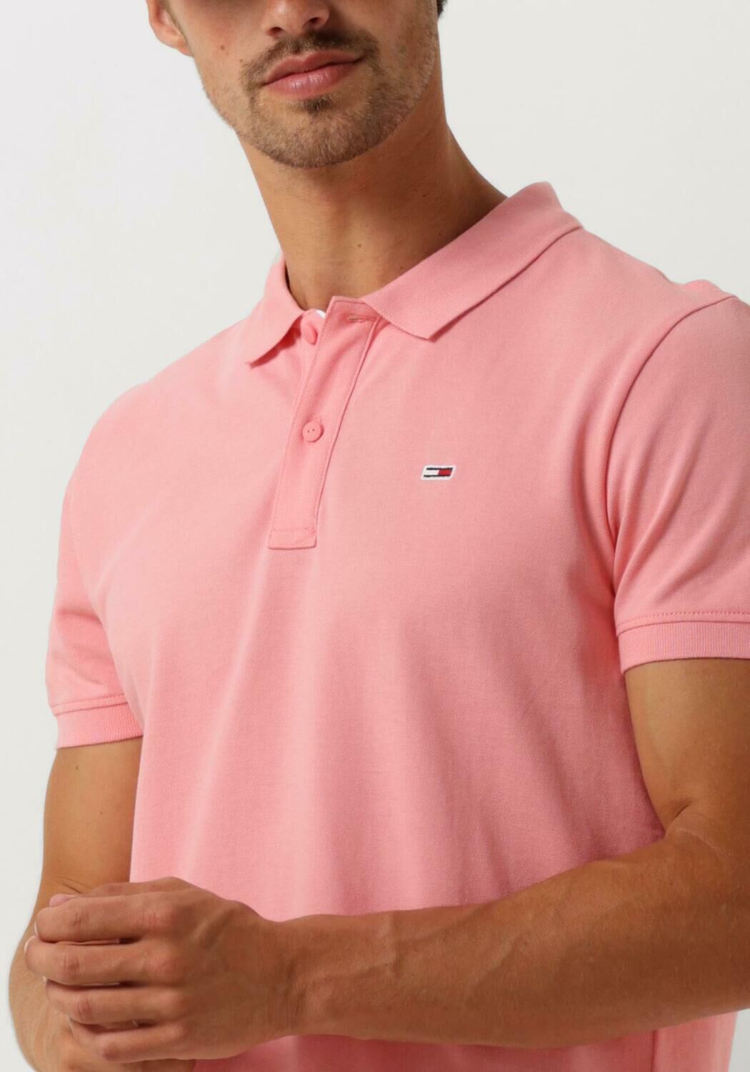 TOMMY JEANS Heren Polo's & T-shirts Tjm Slim Placket Polo Roze