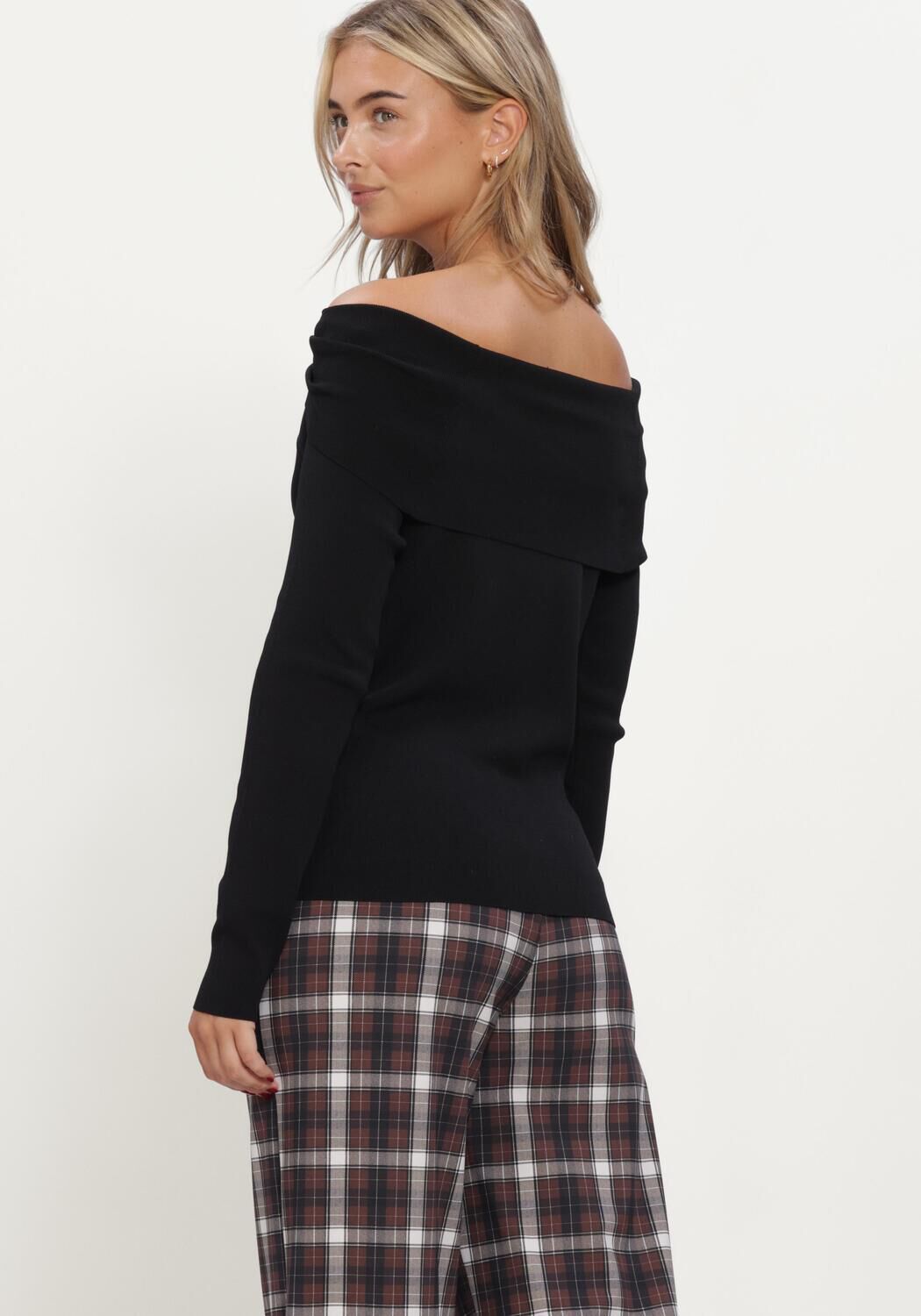 Zwarte STUDIO ANNELOES Top Fanny off-shoulder top - large