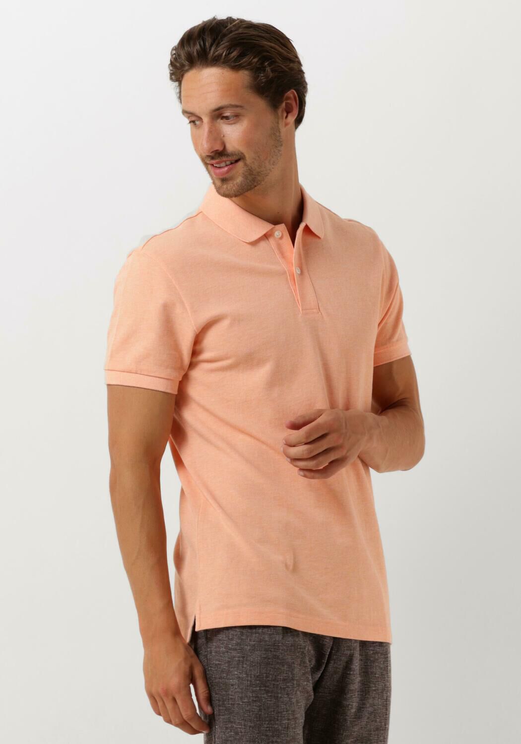 PROFUOMO Heren Polo's & T-shirts Polo Short Sleeve Oranje