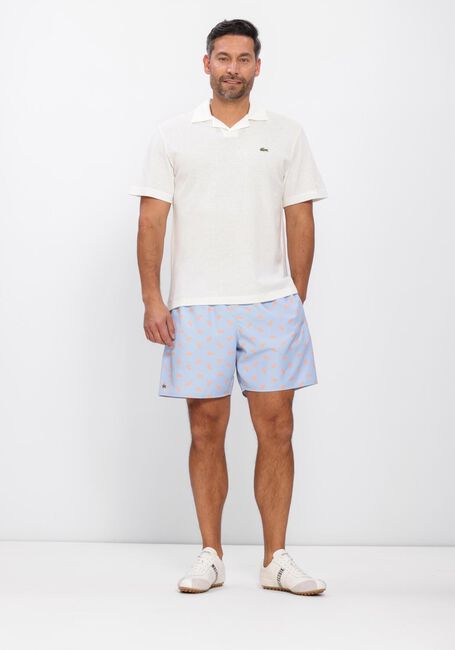 Lichtblauwe LACOSTE Zwembroeken MID LENGTH CROCODILE PRINT SWIM TRUNKS - large