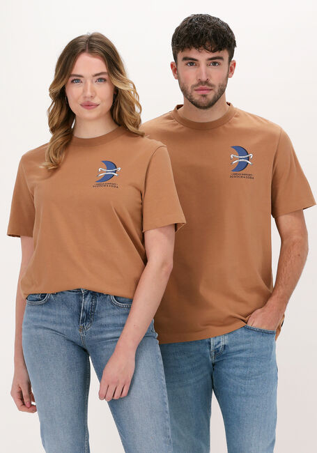 Beige SCOTCH & SODA T-shirt UNISEX - AMELIA EARHART GRAPHI - large