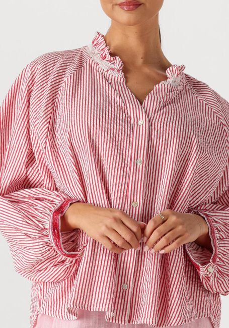 Rode POM AMSTERDAM Blouses BLOUSE SEERSUCKER RED WHITE - large