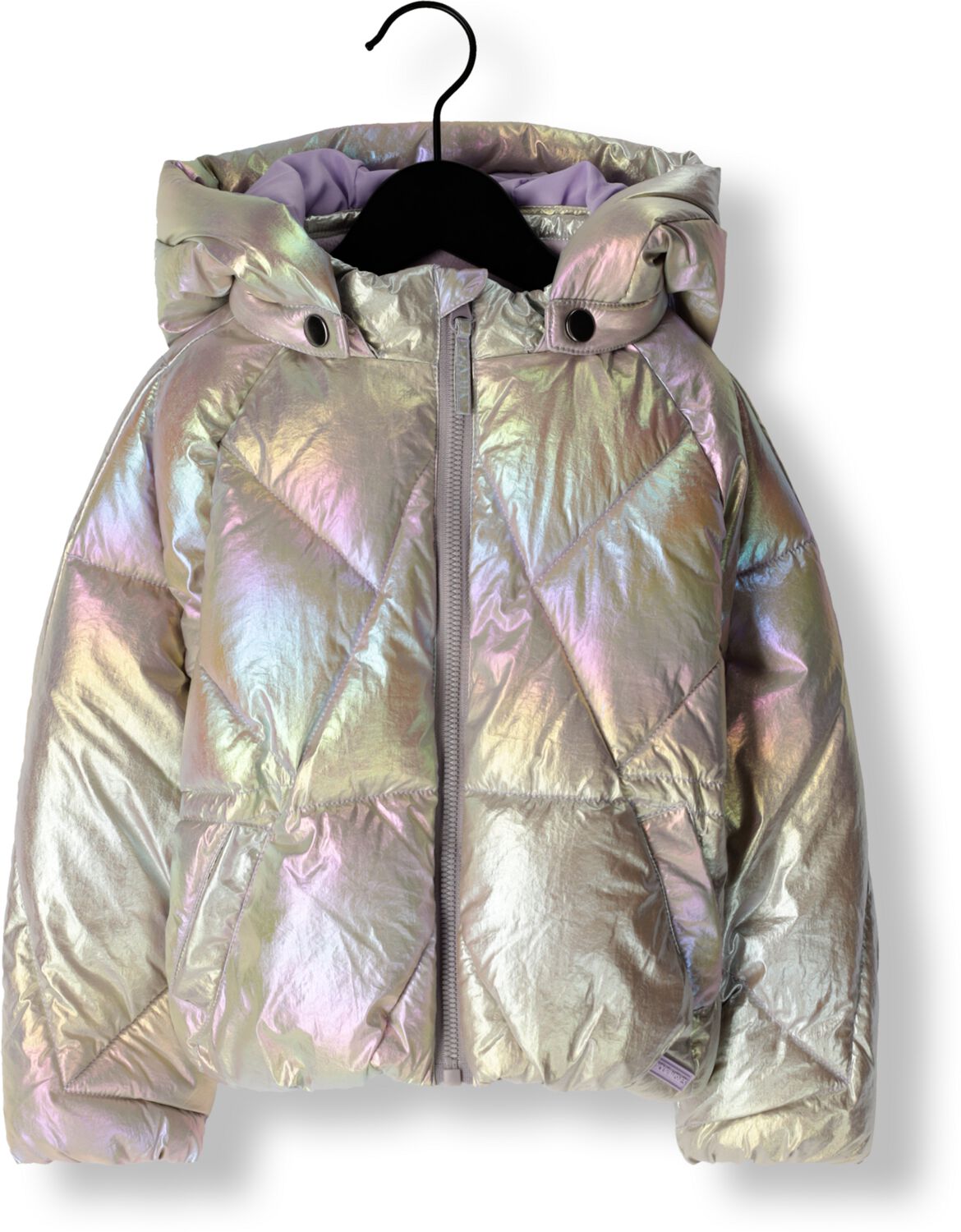 Your Wishes gewatteerde winterjas Otta zilver Meisjes Polyamide Capuchon 134 140