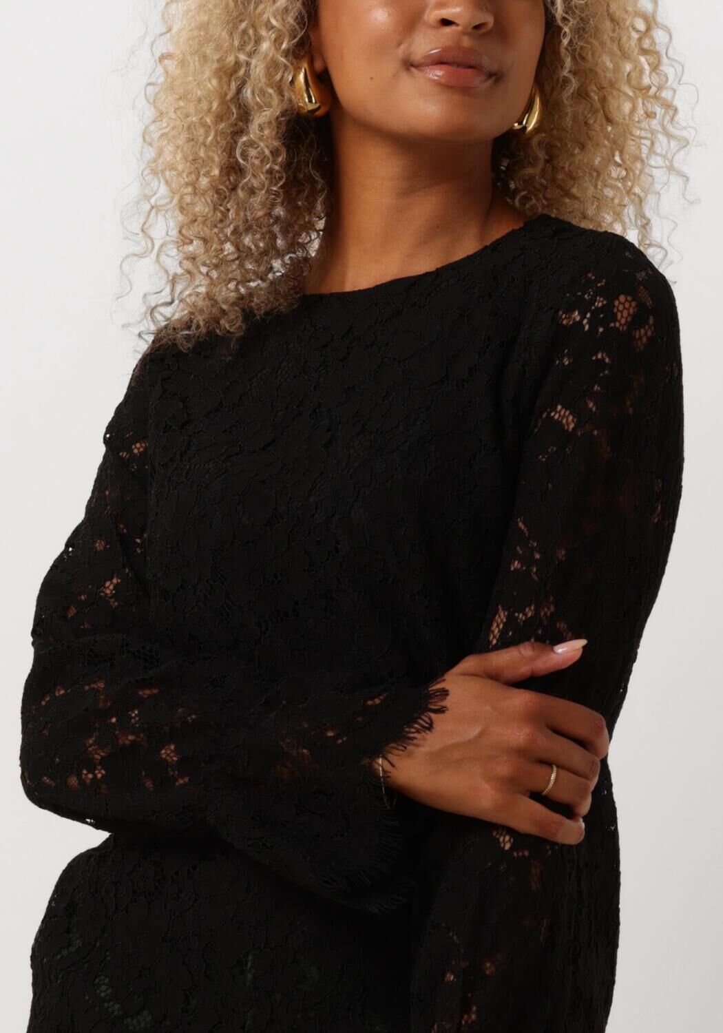 Y.A.S. Dames Tops & T-shirts Yasperla Ls Lace Top Zwart