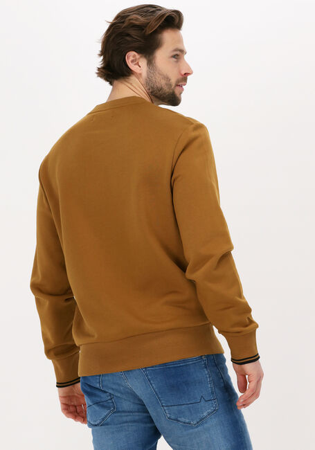 Camel FRED PERRY Trui CREW NECK SWEATSHIRT - large