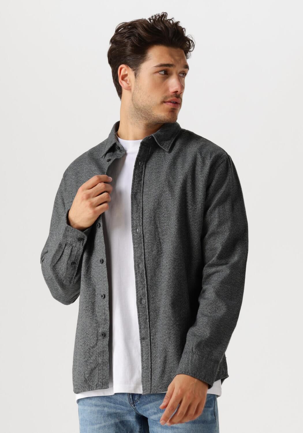 SELECTED HOMME Heren Overhemden Slhreg-owen Flannel Mix Shirt Donkerblauw