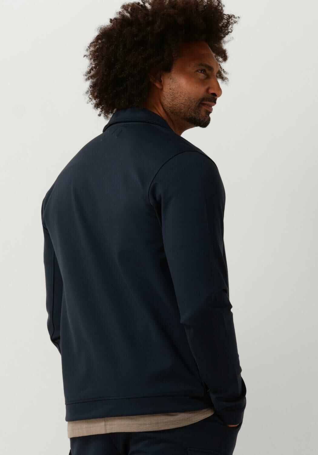PURE PATH Heren Overshirts Punta Coack Shirt With Press Buttons And Front Print Donkerblauw