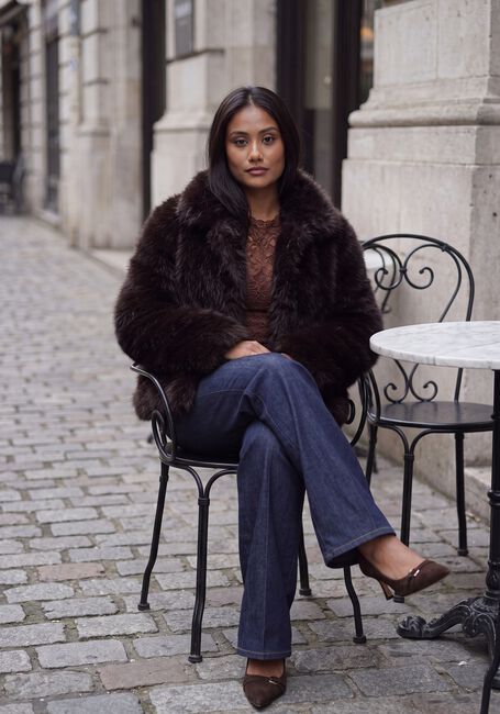 Bruine SILVIAN HEACH Faux fur jas FURCOAT UNINAT - large