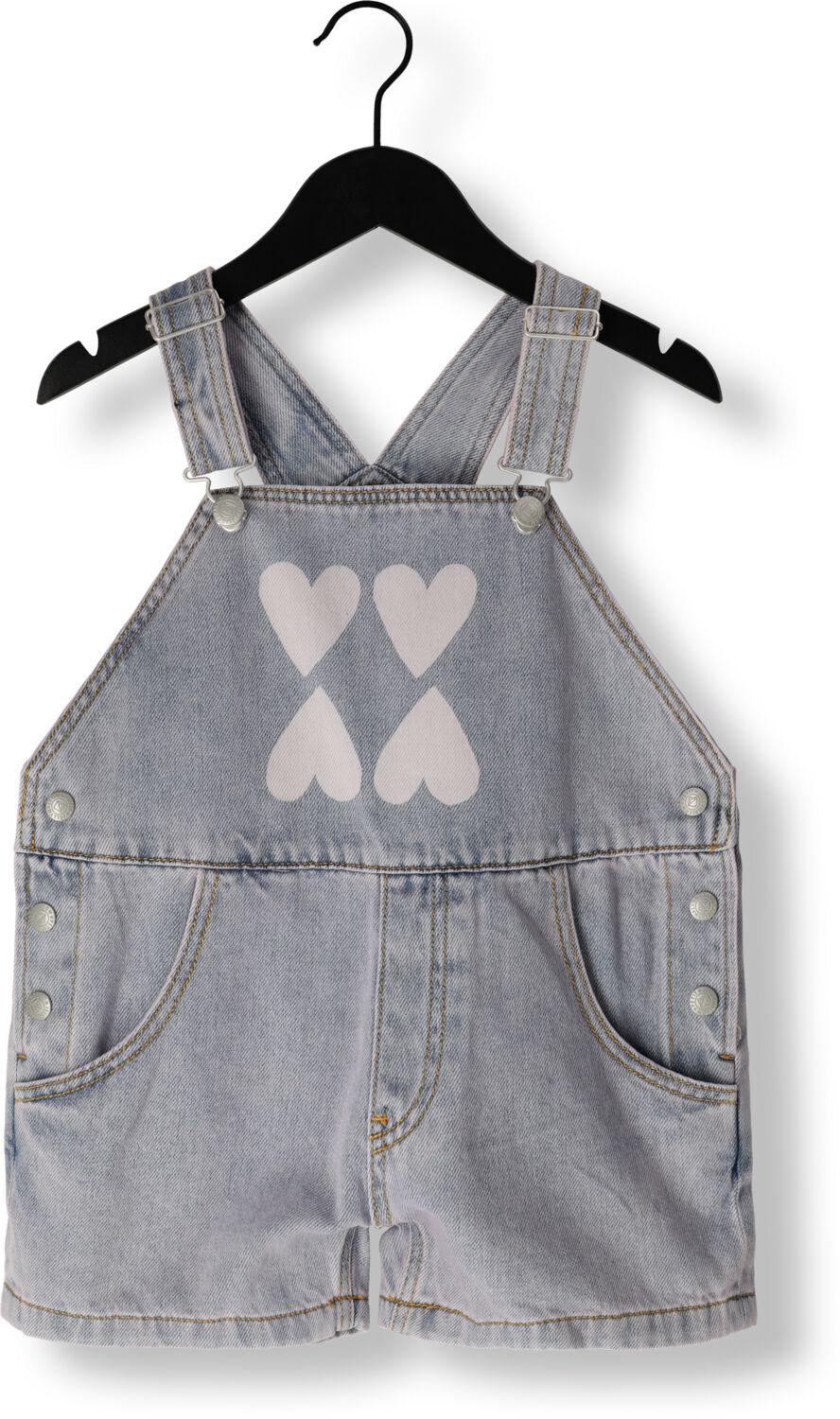 Jelly Mallow Meisjes Jumpsuits Heart Denim Short Overall Paars-3Y