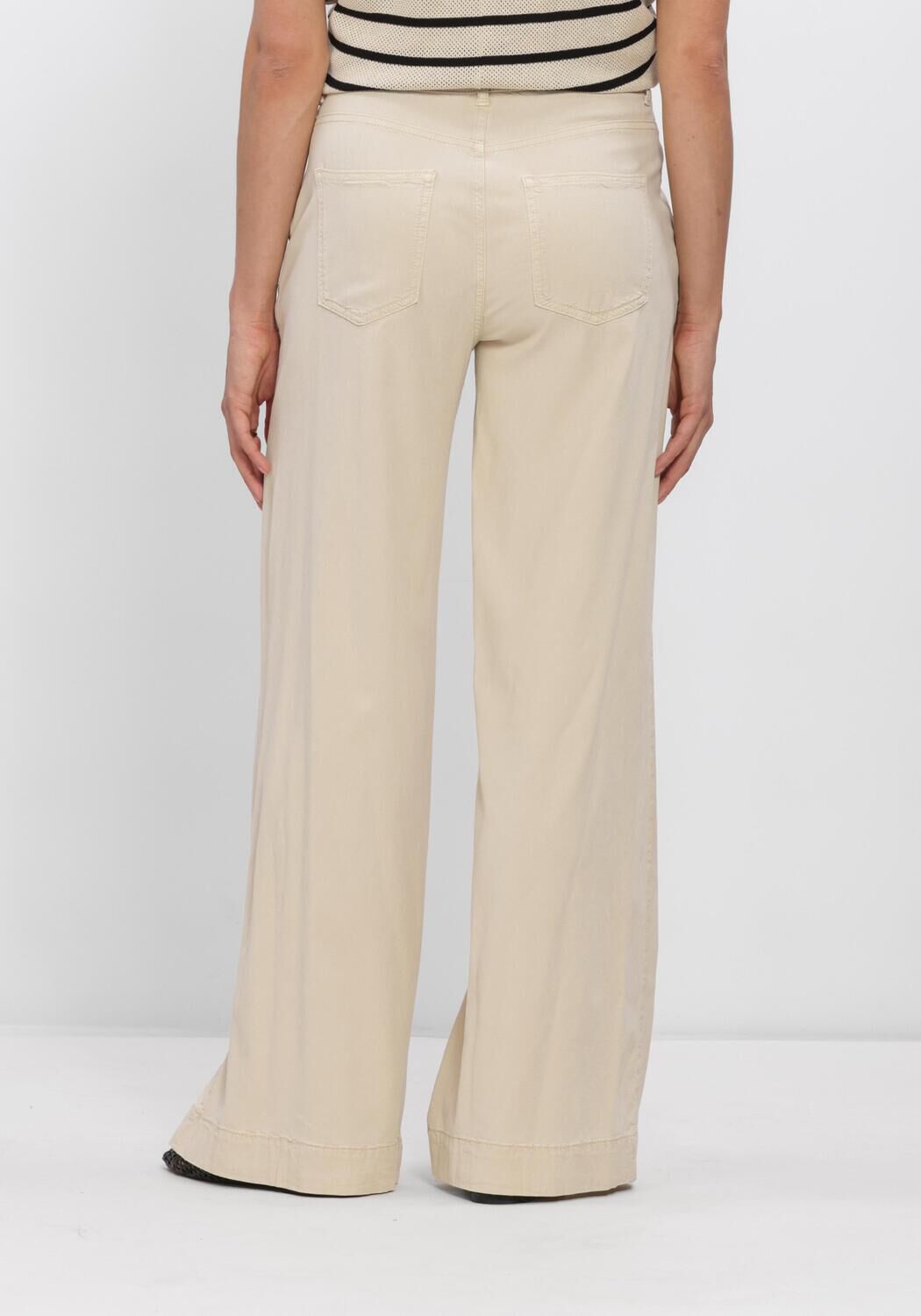 Khaki SUMMUM Broeken WIDE LEG SKY TENCEL - large