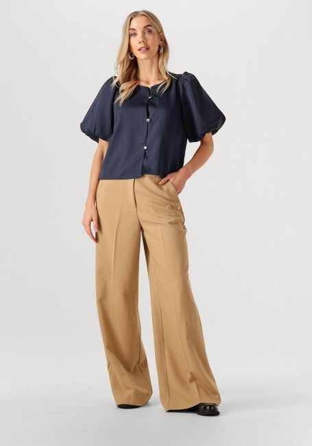 Donkerblauwe NEO NOIR Blouses AISA DULL SATIN BLOUSE - large