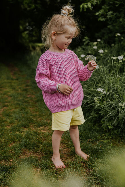 Roze YUKI KIDSWEAR Trui CHUNKY KNITTED SWEATER - large