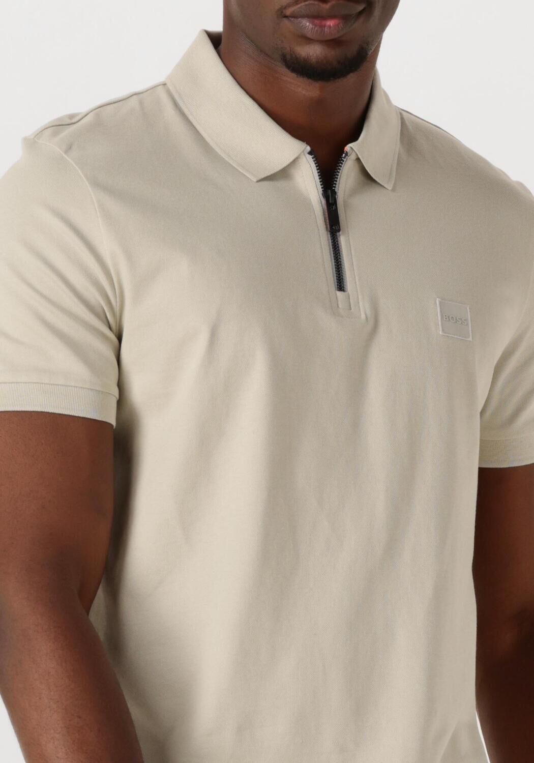 BOSS ORANGE Heren Polo's & T-shirts Passerzip Beige