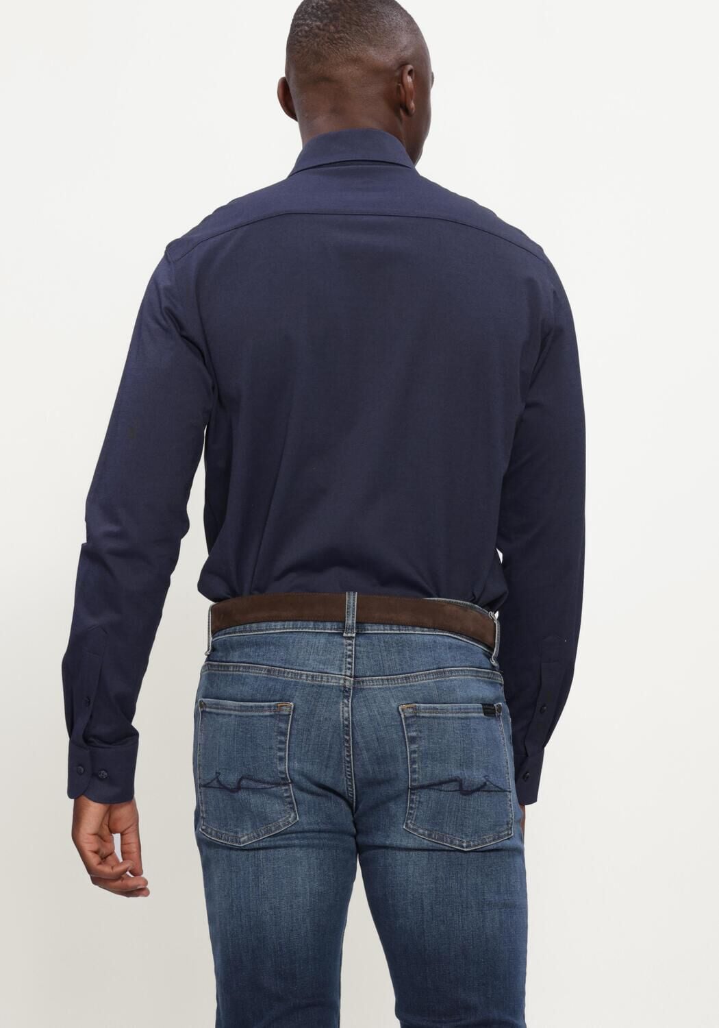 PROFUOMO Heren Overhemden Shirt One Piece Japanese Knitted Donkerblauw