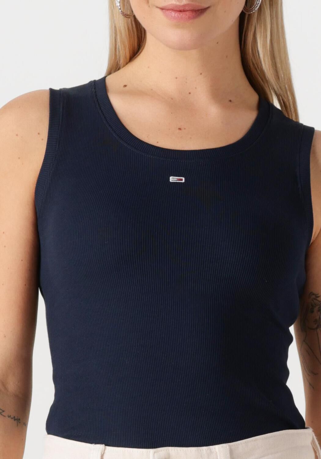 TOMMY JEANS Dames Tops & T-shirts Tjw Essential Rib Tank Ext Donkerblauw