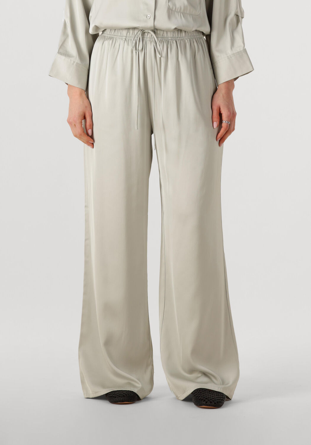 WITHBLACK Dames Broeken Wblpaddie Sateen Pants Wit