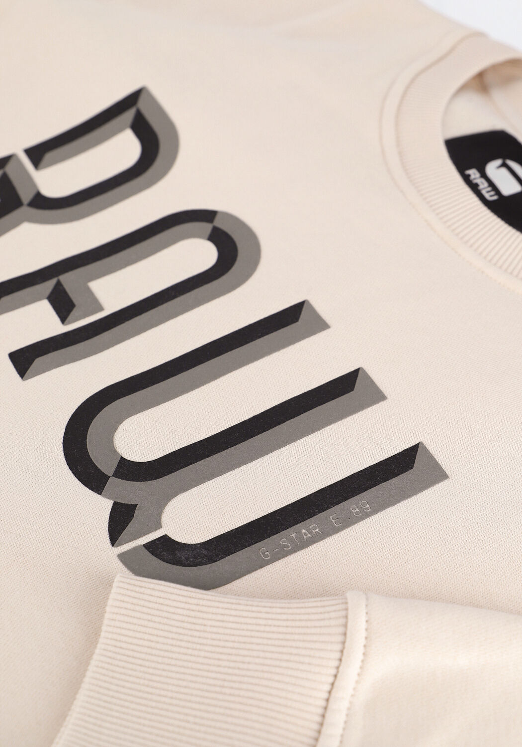 Gebroken wit G-STAR RAW Sweater A971 - ASHOR SWEAT R- 3D RAW. - large