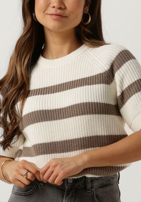 Witte SELECTED WOMEN Trui SLFBLOOMIE SS KNIT O-NECK - large