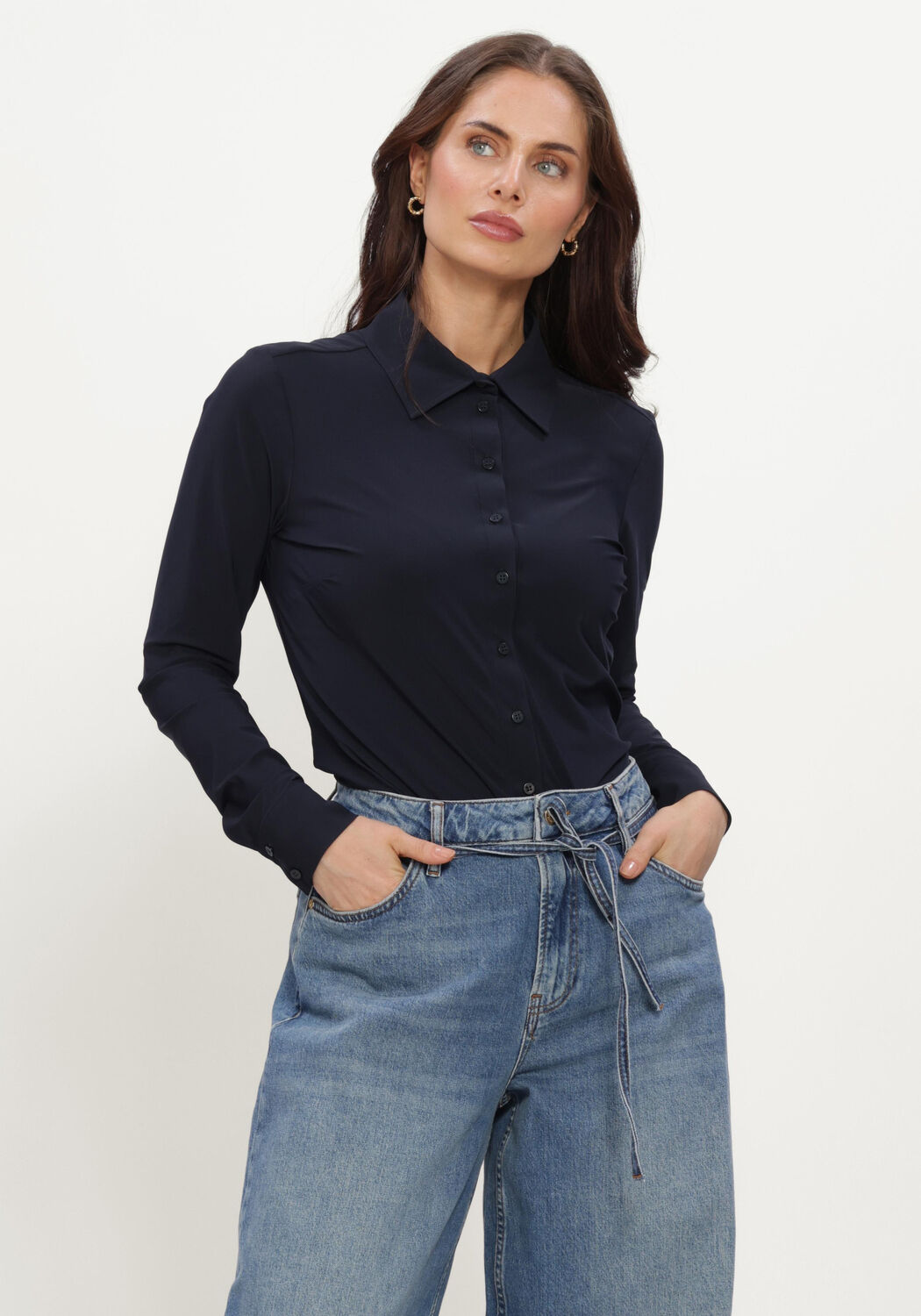 Donkerblauwe STUDIO ANNELOES Blouses POPPY BLOUSE - large