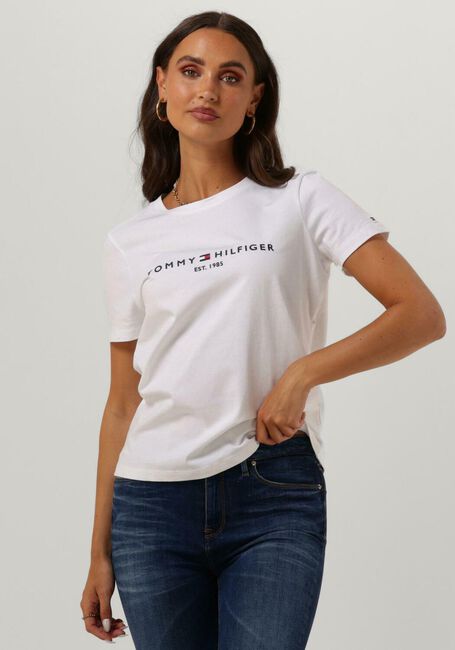 Witte TOMMY HILFIGER T-shirt HERITAGE HILFIGER C-NK REG TEE - large