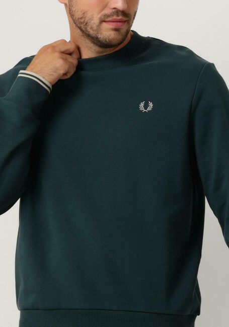 Blauwe FRED PERRY Trui CREW NECK SWEATSHIRT - large