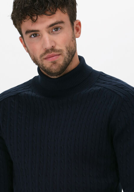 Blauwe SELECTED HOMME Coltrui SLHAIKO LS KNIT CABLE ROLLNECK - large