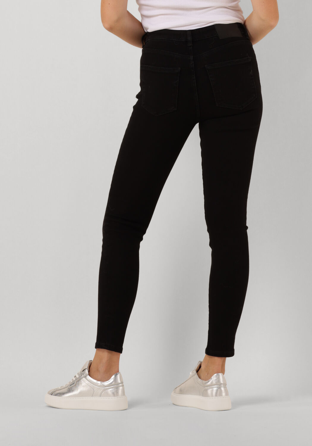 zwarte selected femme skinny jeans slfsophia mw skinny black jean
