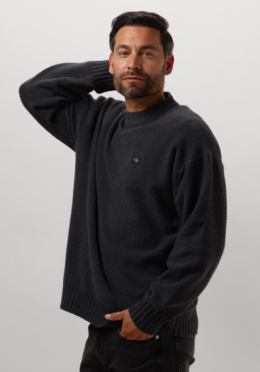 CALVIN KLEIN Heren Truien & Vesten Boucle Boxy Sweater Zwart