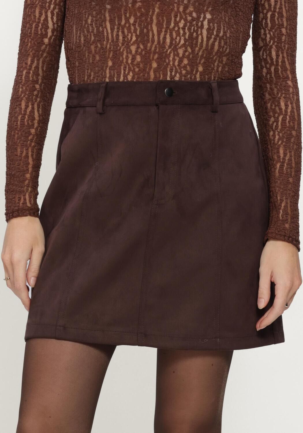 Bruine OBJECT Minirok OBJALLIE HW SHORT SKIRT R - large