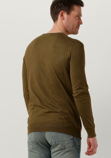 Khaki SCOTCH & SODA Trui ESSENTIALS - ECOVERO VISCOSE-BLEND CREWNECK PULLOVER - large