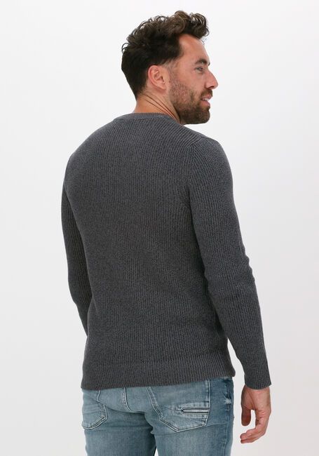 Grijze SELECTED HOMME Trui SLHIRVEN LS KNIT BUTTON CREW W - large