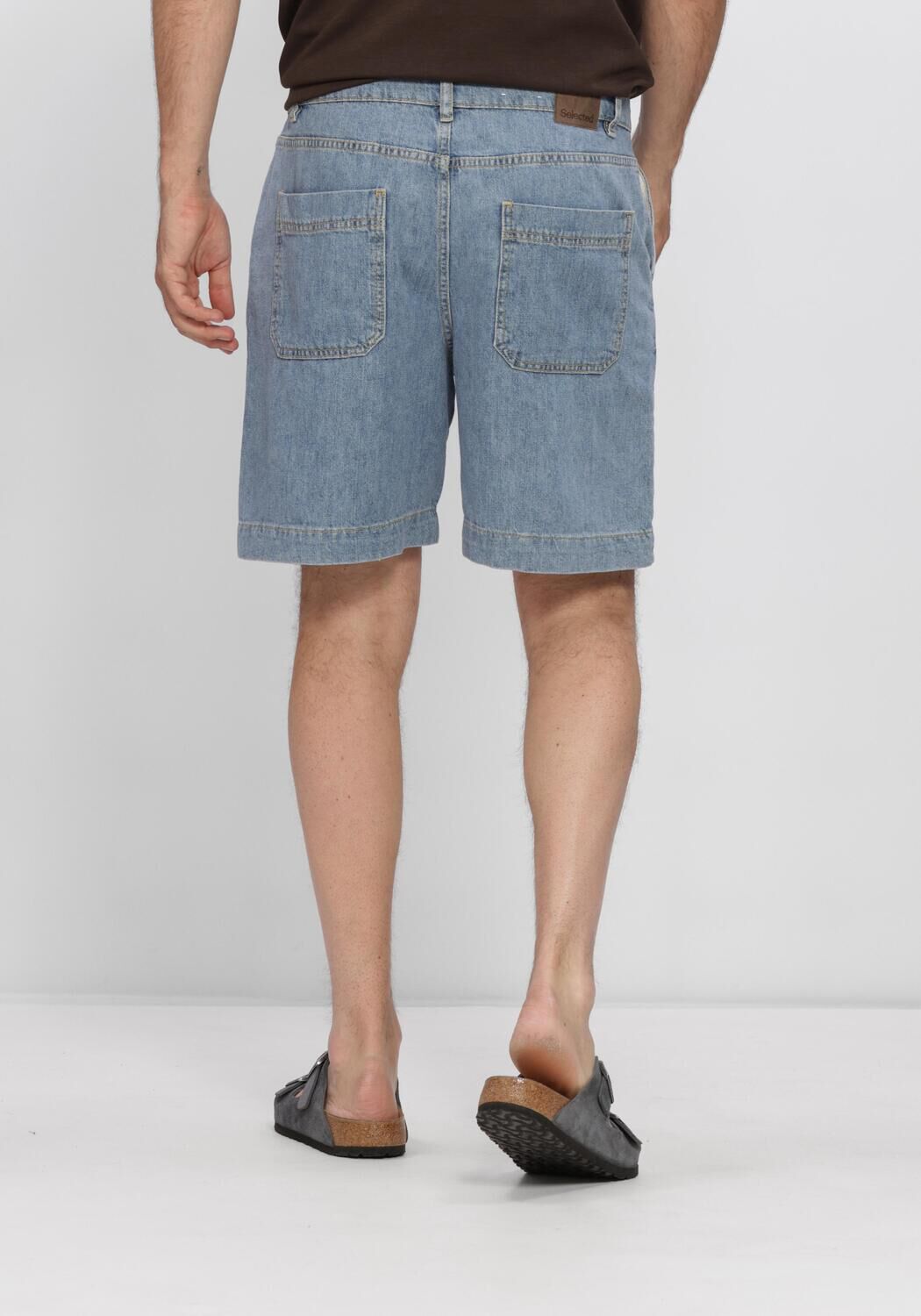 Lichtblauwe SELECTED MEN Shorts SLHLOOSE MASON LIGHT BLUE 802  DNM SHORTS - large